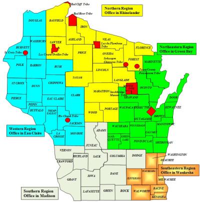 Wisconsin Regions Map